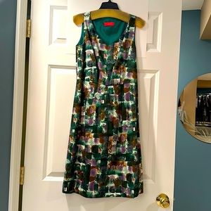 Lavia dress, Italian size 40 (waist is 14.5 inches). Green, white, purple, brown